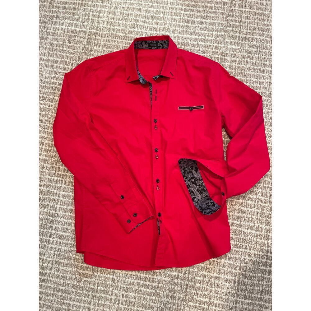 New Men’s COOFANDY Button Down Long Sleeve shirt Sz L